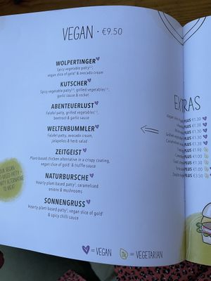 Many vegan burgers at Hans im Glück in Heidelberg