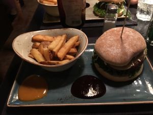 double vegan burger... yum! at Hans im Glück in Heidelberg