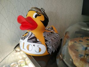 mascot 'flapper' at Lolo's Vegan Restaurant & Bar in Ramsbottom