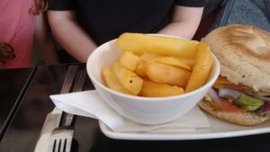 Big fat chips at Lolo's Vegan Restaurant & Bar in Ramsbottom