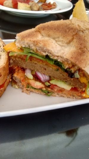 Burget at Lolo's Vegan Restaurant & Bar in Ramsbottom
