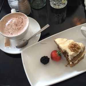 Coffee and Walnut Cake at Lolo's Vegan Restaurant & Bar in Ramsbottom