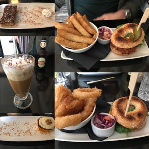 Very tasty burgers, chips, onion rings and desserts  at Lolo's Vegan Restaurant & Bar in Ramsbottom