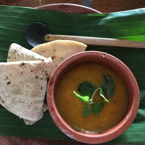 Potato and carrot soup. delicious  at Puccini Lala in Varkala