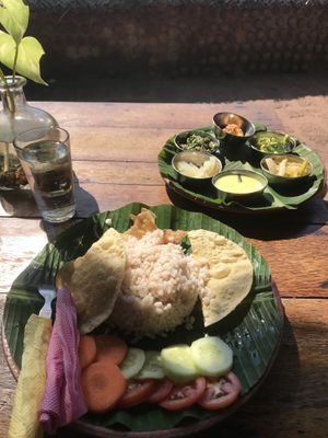 yummmmm vegan thali  at Puccini Lala in Varkala