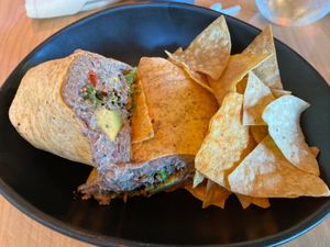 Hummus wrap, no feta. at Pure Fresh Food and Juice Bar in San Juan