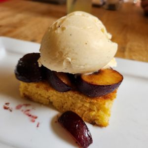 Now on my third visit. Delicious plum cake for desert 😋 at The Royal Oak in Tetbury