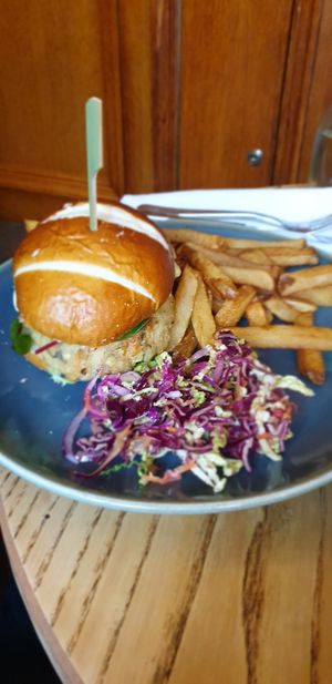 Great burger!! at The Royal Oak in Tetbury