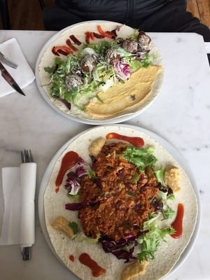 falafel wrap y burrito at Dolcos Julia in Mallorca