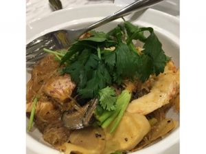 Black Pepper Vermicelli in Claypot (Claypot Tang Hoon with 'Prawn') at Pepper Jade Thai Vegetarian Cuisine in Central Singapore