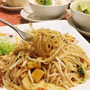 Phad Thai noodles at Pepper Jade Thai Vegetarian Cuisine in Central Singapore