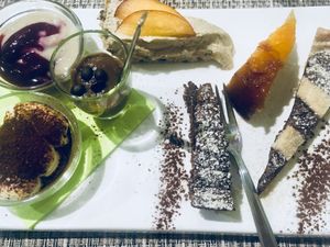 Their selection of desserts and cakes at Vibrazioni Vegetali in Abbiategrasso