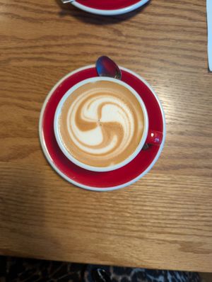 Oat flat white at Wesola Cafe in Krakow