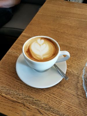 Oat milk flat white at Wesola Cafe in Krakow