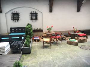 garden seating at rear at Bonobo in Krakow