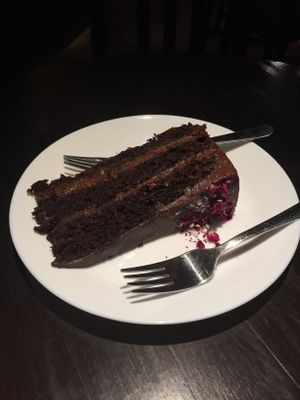 Vegan chocolate cake! at Bonobo in Krakow