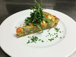 Squash and roquet pie. at Sa Pastanaga Restaurant in Mallorca