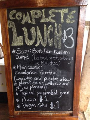 There are different menus everyday at Amor Infinito in Montanita