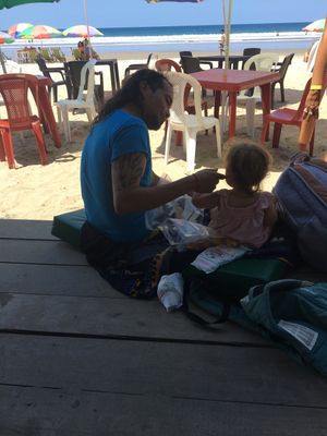 on the beach at Amor Infinito in Montanita