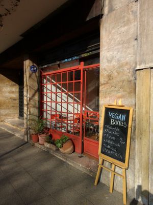 From outside at Vegan Bueras in Santiago