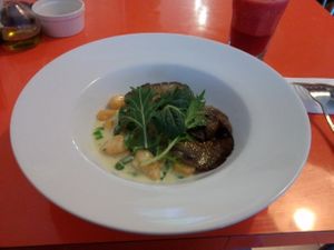 Portobello dish at Vegan Bueras in Santiago