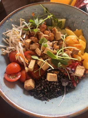 Tofu poke bowk  at cacao in Prague