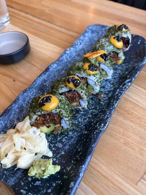 Spicy tempura and pumpkin rolls   at Chocolate Buddha in Melbourne