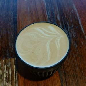 Almond flat white - no mylk surcharge at Wholefood Merchants in Ferntree Gully
