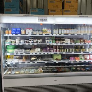 Vegan fridge section :) at Wholefood Merchants in Ferntree Gully