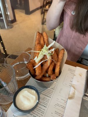 Sweet potato chips 🍠 at Mildreds - Camden in North West London