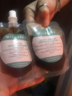 Cocktails in a bag, actually  delicious! at Mildreds - Camden in North West London