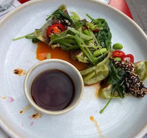 Spinach dumplings  at Mildreds - Camden in North West London