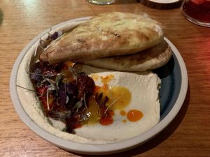 Hummus and pitta  at Mildreds - Camden in North West London