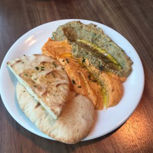 Rose Harrissa hoummous & babaganoush  at Mildreds - Camden in North West London