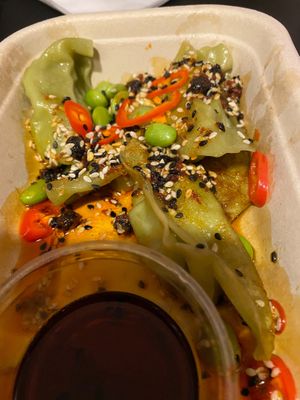 Vegan gyoza delivery at Mildreds - Camden in North West London