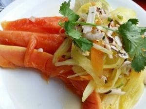 raw papaya salad small dish at Mildreds - Camden in North West London