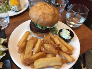 classic burger  at Mildreds - Camden in North West London
