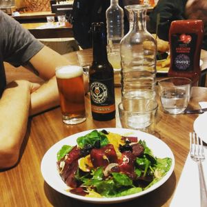 For me this cool Detox salad, all #raw, beetroot, carrots, greens and sprouts  at Mildreds - Camden in North West London