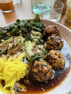 Shiitake tempeh ramen #Veganuary at Mildreds - Camden in North West London