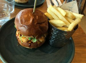 Korean fried chick’n* bun (1)  at Mildreds - Camden in North West London