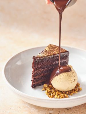 Chocolate ganache layer cake at Mildreds - Camden in North West London