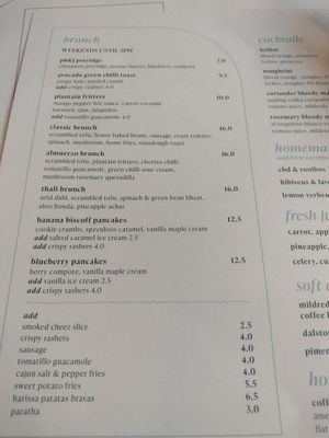 Menu at Mildreds - Camden in North West London