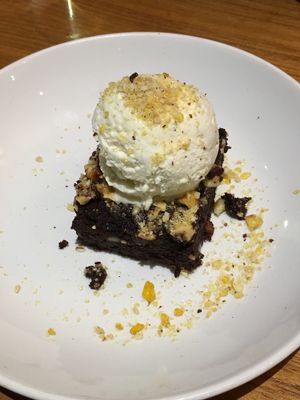 Gluten free vegan brownie - SO good and soft, though maybe the texture isn’t for everyone - I loved it though! at Mildreds - Camden in North West London