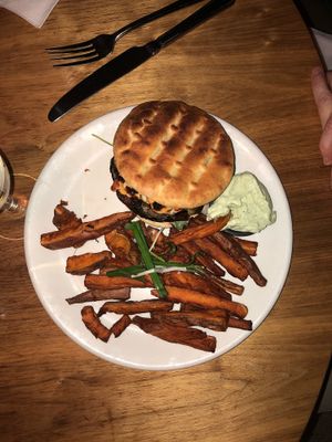 halloumi burger  at Mildreds - Camden in North West London