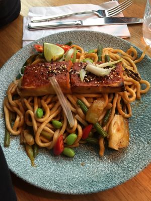 Tasty noodles and tofu at Mildreds - Camden in North West London