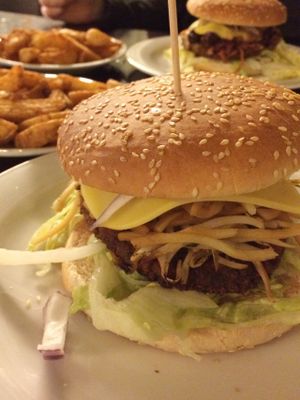 Vegan burger at Space Burger in Dusseldorf