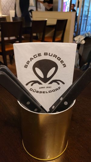 Love the design at Space Burger in Dusseldorf