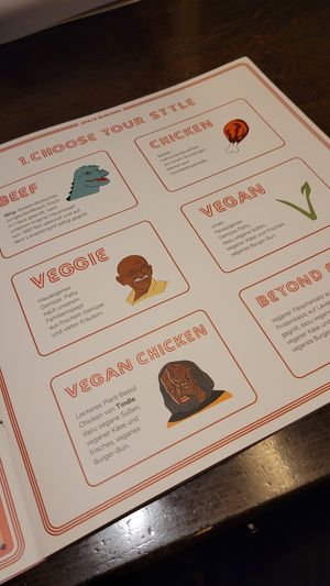 Many many options at Space Burger in Dusseldorf