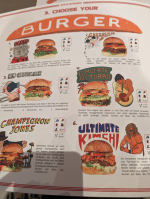 Menu at Space Burger in Dusseldorf