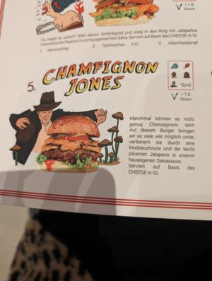 Menu at Space Burger in Dusseldorf